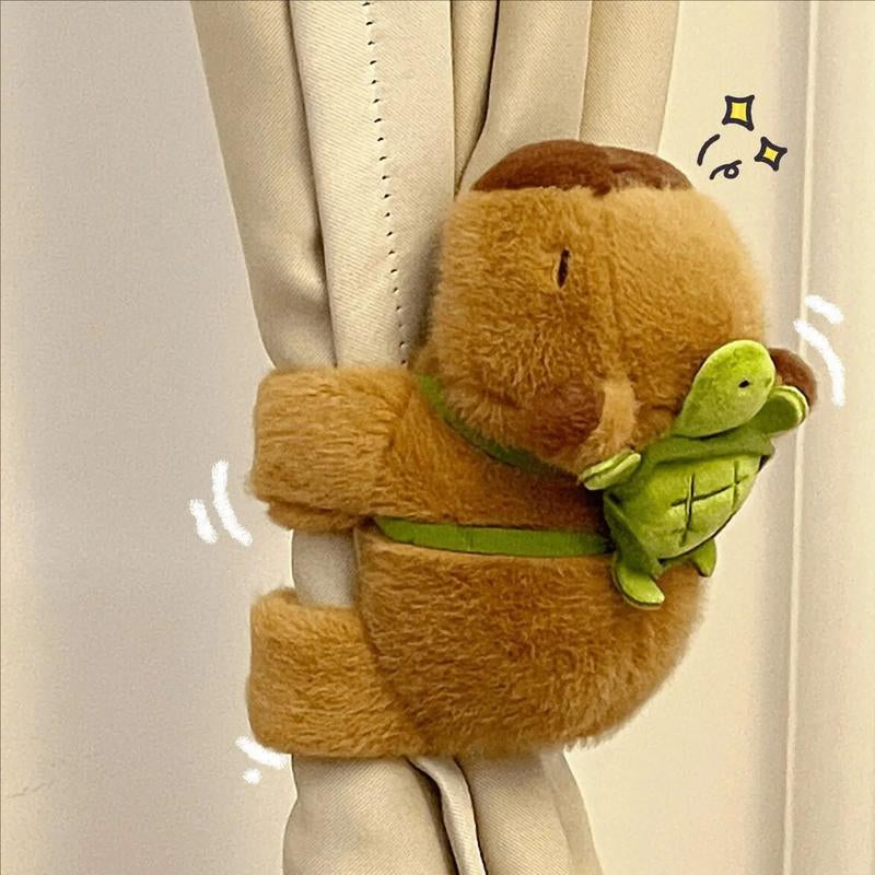 5PCS Cute Plush Doll Water Dolphin Doll Wrist Snap Ring Toys Plush Toys Capybara Toys Hand Ring Fun Pop Circles Kids Holiday Gi