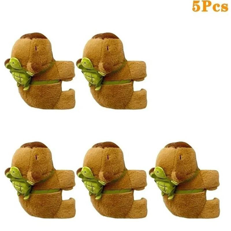 5PCS Cute Plush Doll Water Dolphin Doll Wrist Snap Ring Toys Plush Toys Capybara Toys Hand Ring Fun Pop Circles Kids Holiday Gi
