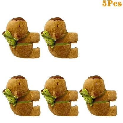 5PCS Cute Plush Doll Water Dolphin Doll Wrist Snap Ring Toys Plush Toys Capybara Toys Hand Ring Fun Pop Circles Kids Holiday Gi