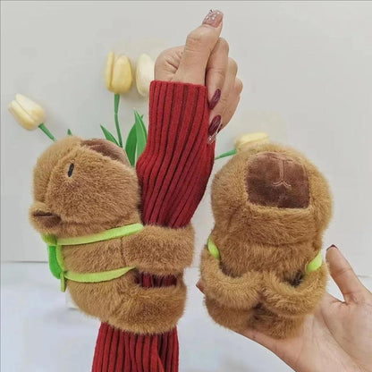 5PCS Cute Plush Doll Water Dolphin Doll Wrist Snap Ring Toys Plush Toys Capybara Toys Hand Ring Fun Pop Circles Kids Holiday Gi